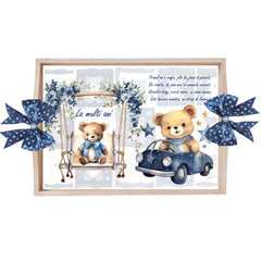 Set tava pentru taiere mot, model Tip Ursulet, bleumarin, 6 piese, 35x20 cm, Recostore®, REC1967/315