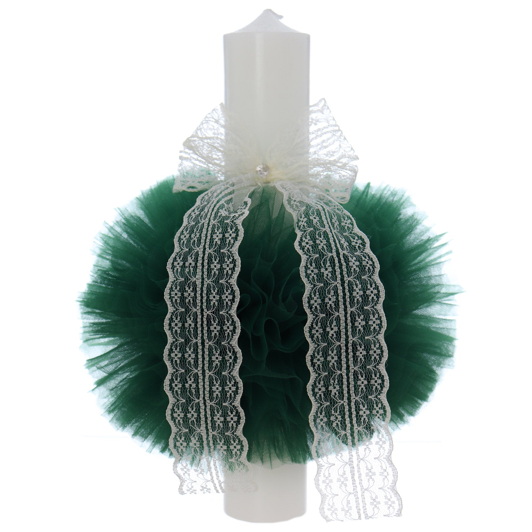 Lumanare botez, 30x5.5 cm, verde, Recostore®, REC5004/21