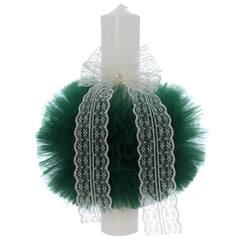 Lumanare botez, 30x5.5 cm, verde, Recostore®, REC5004/21