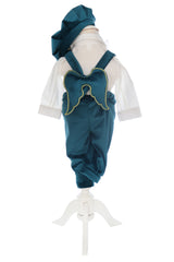 Costum cu aripi pentru botez baieti, verde smarald compus din 4 piese, camasa, pantaloni, bascuta si pantofiori, Recostore®, REC2748