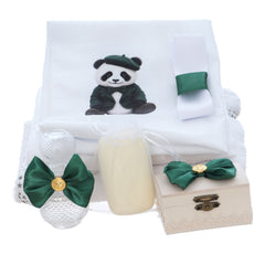Trusou botez cu urs panda, 7 piese, Recostore®, REC5012/30