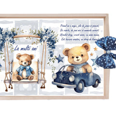 Set tava pentru taiere mot, model Tip Ursulet, bleumarin, 6 piese, 35x20 cm, Recostore®, REC1967/315