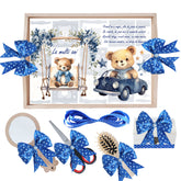 Set tava pentru taiere mot, model Tip Ursulet, albastru electric, 6 piese, 35x20 cm, Recostore®, REC1967/316