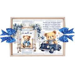 Set tava pentru taiere mot, model Tip Ursulet, albastru electric, 6 piese, 35x20 cm, Recostore®, REC1967/316