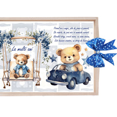 Set tava pentru taiere mot, model Tip Ursulet, albastru electric, 6 piese, 35x20 cm, Recostore®, REC1967/316