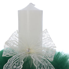 Lumanare botez, 30x5.5 cm, verde, Recostore®, REC5004/21