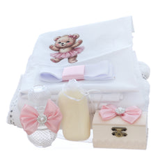 Trusou botez cu ursulet balerina, 7 piese, Recostore®, REC5012/33