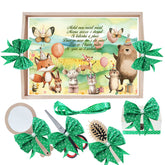 Set tava pentru taiere mot, model cu Animalute, verde, 6 piese, 35x20 cm, Recostore®, REC1967/320
