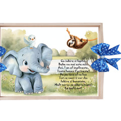 Set tava pentru taiere mot, model cu Elefantel, Albastru electric 6 piese, 35x20 cm, Recostore®, REC1967/322