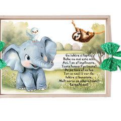 Set tava pentru taiere mot, model cu Elefantel, verde, 6 piese, 35x20 cm, Recostore®, REC1967/323