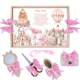 Set tava pentru taiere mot/turta, model Tip Zana, roz, 6 piese, 35x20 cm, Recostore®, REC1967/324