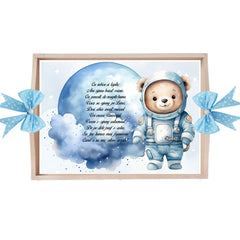 Set tava pentru taiere mot, model Ursuletul Astronaut, bleu, 6 piese, 35x20 cm, Recostore®, REC1967/328