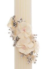 Lumanare botez cu detalii florale, 35x6 cm, REC5001/17