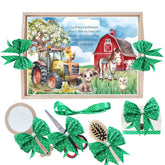 Set tava pentru taiere mot, model Tip Ferma, verde, 6 piese, 35x20 cm, Recostore®, REC1967/331