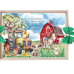 Set tava pentru taiere mot, model Tip Ferma, verde, 6 piese, 35x20 cm, Recostore®, REC1967/331