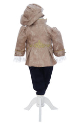 Costumas de print pentru botez, crem-bleumarin, 5 piese, REC3522