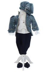 Costumas de print pentru botez, turcoaz-bleumarin, 5 piese, REC3523