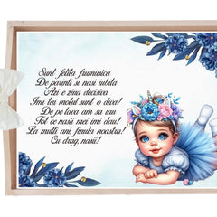 Set tavita pentru taiere mot/turta, model cu fetita, Ivoire, 6 piese, 35x20 cm, Recostore®, REC1967/332