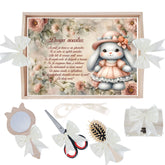 Set tavita pentru taiere mot/turta, model cu iepuras, ivoire, 6 piese, 35x20 cm, Recostore®, REC1967/334