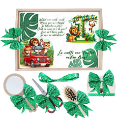 Set tavita pentru taiere mot, model cu Safari, Verde, 6 piese, 35x20 cm, Recostore®, REC1967/335