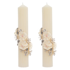 Set lumanari pentru nunta/cununie, ivoire, 2 bucati, REC5001/34