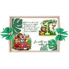 Set tavita pentru taiere mot, model cu Safari, Verde, 6 piese, 35x20 cm, Recostore®, REC1967/335