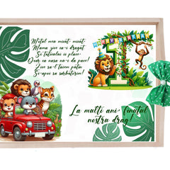 Set tavita pentru taiere mot, model cu Safari, Verde, 6 piese, 35x20 cm, Recostore®, REC1967/335