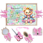 Set tavita pentru taiere mot/turta, model cu Ursulet, roz, 6 piese, 35x20 cm, Recostore®, REC1967/337