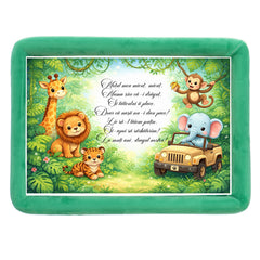 Tava mot baieti, aniversare 1 an, model Jungla, catifea verde, 10 piese, 34x25 cm, REC5011/50