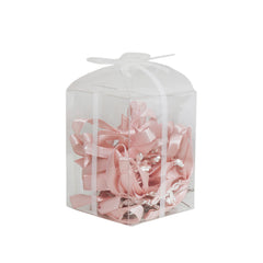 Set 20 marturii, cruciulite biserica din metal cu bolduri si cutiuta, funda roz pudrat, REC1968/55