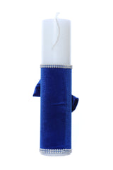 Trusou complet pentru botez de baieti personalizat cu mesajul "Azi m-am crestinat", costum cu maneca scurta, pantofiori, lumanare si trusou, bleumarin, 13 piese, Recostore®, REC2733