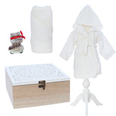 Set baita de a doua zi de la botez, halat si prosop din muselina, borcan mirodenii si cutie, REC3414