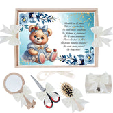 Set tavita pentru taiere mot/turta, model cu Ursulet, ivoire, 6 piese, 35x20 cm, Recostore®, REC1967/342