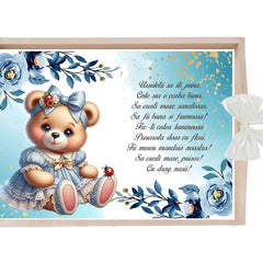 Set tavita pentru taiere mot/turta, model cu Ursulet, ivoire, 6 piese, 35x20 cm, Recostore®, REC1967/342