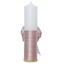 Lumanare botez cu ursulet roz pudrat, 30x7 cm, REC5002/44