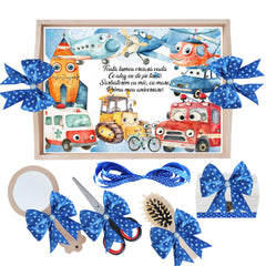 Set tavita pentru taiere mot, model cu meserii, Albastru electric, 6 piese, 35x20 cm, Recostore®, REC1967/346