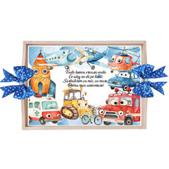 Set tavita pentru taiere mot, model cu meserii, Albastru electric, 6 piese, 35x20 cm, Recostore®, REC1967/346