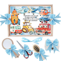 Set tavita pentru taiere mot, model cu meserii, Albastru deschis, 6 piese, 35x20 cm, Recostore®, REC1967/347