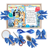 Set tavita pentru taiere mot/turta, model tip Bingo Si Bluey, albastru electric, 6 piese, 35x20 cm, REC1967/348