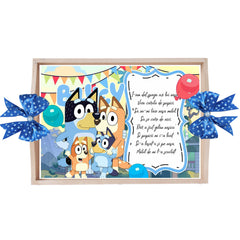 Set tavita pentru taiere mot/turta, model tip Bingo Si Bluey, albastru electric, 6 piese, 35x20 cm, REC1967/348