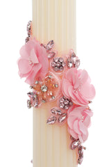 Lumanare botez cu detalii florale, 35x6 cm, REC5001/18