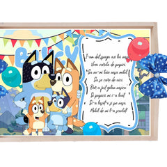 Set tavita pentru taiere mot/turta, model tip Bingo Si Bluey, albastru electric, 6 piese, 35x20 cm, REC1967/348