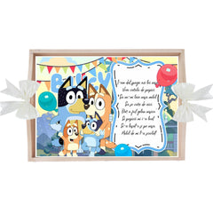 Set tavita pentru taiere mot/turta, model tip Bingo Si Bluey, ivoire, 6 piese, 35x20 cm, REC1967/349