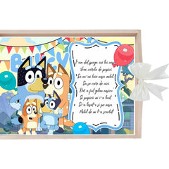 Set tavita pentru taiere mot/turta, model tip Bingo Si Bluey, ivoire, 6 piese, 35x20 cm, REC1967/349