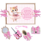 Set tavita pentru taiere mot/turta, model cu Pisicuta, roz, 6 piese, 35x20 cm, REC1967/353