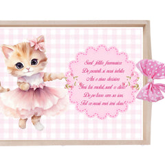 Set tavita pentru taiere mot/turta, model cu Pisicuta, roz, 6 piese, 35x20 cm, REC1967/353