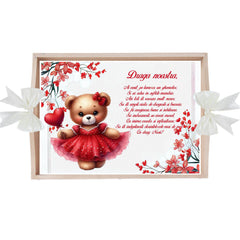 Set tavita pentru taiere mot/turta, model cu Ursulet, ivoire, 6 piese, 35x20 cm, REC1967/356