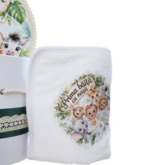 Set "Prima baita cu nasii" model Safari, 5 piese, body, prosop, borcan mirodenii, scrisoare si cutie, Recostore® REC3540