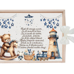 Set tavita pentru taiere mot, model tip Ursulet, Ivoire, 6 piese, 35x20 cm, REC1967/357