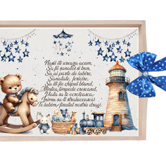 Set tavita pentru taiere mot, model tip Ursulet, albastru electric, 6 piese, 35x20 cm, REC1967/358